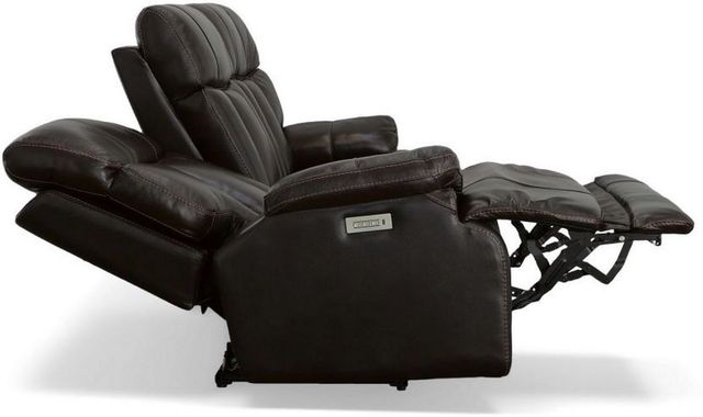 Flexsteel® Clive Brown Power Reclining Sofa with Power Headrests and Lumbar-3