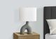 Monarch Specialties Inc. Grey Ceramic Table Lamp with Ivory Shade-5