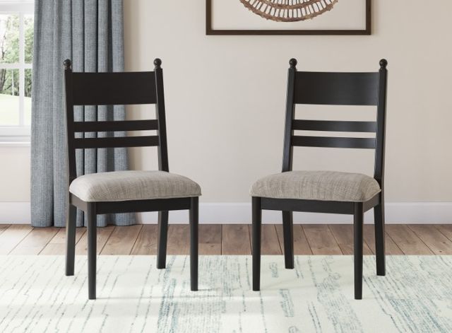 Signature Design by Ashley® Chadworth Black Upholstered Side Chair-1