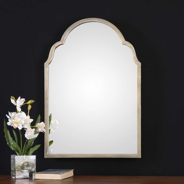 Uttermost® Brayden Antique Silver Champange Petite Arch Mirror-1