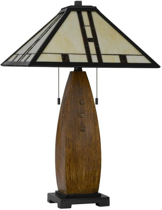 Cal® Lighting & Accessories Tiffany Oak Table Lamp-1