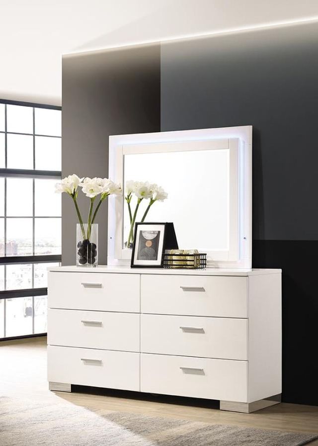 Coaster® Felicity Glossy White Mirror-2