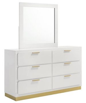 front view of the Coaster® Caraway White Dresser with Mirror