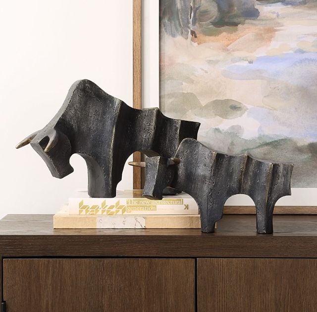 Uttermost® Regal Bull 2-Piece Dark Bronze Sculpture Set-1