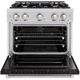 ZLINE Classic Series 30" Stainless Steel Pro Style Dual Fuel Range with Black Matte Door-2