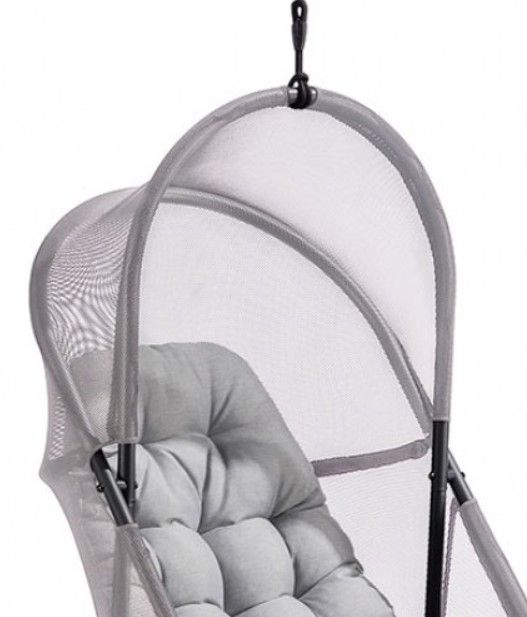 Furniture of America® Breeze Light Gray Fabric/Metal Outdoor Swing Chair-1