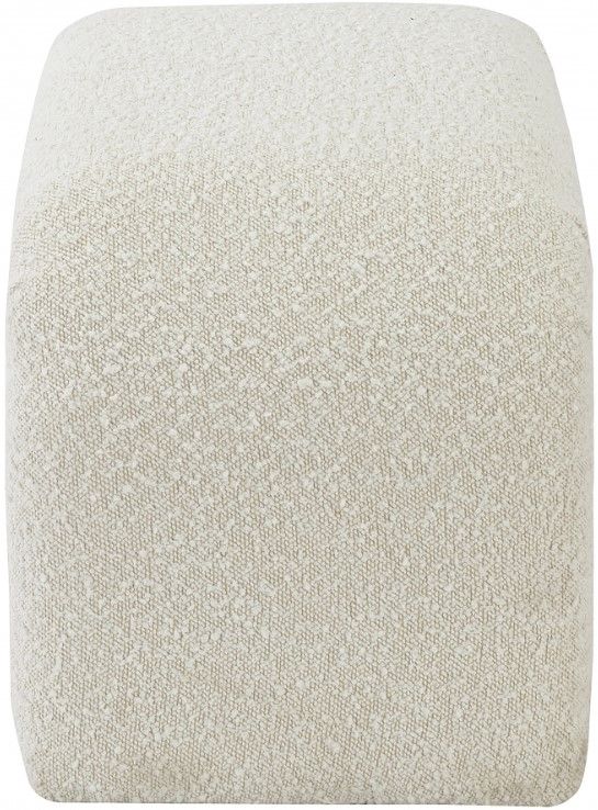 Meridian Furniture Niagara Cream 28" Boucle Fabric Bench-2