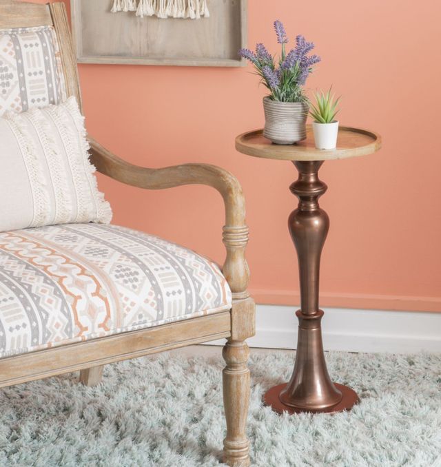 Powell® Cailean Natural Side Table with Copper Base-3