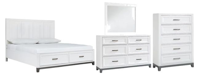 Benchcraft® Brynburg 4-Piece White California King Panel Storage Bed Set-0