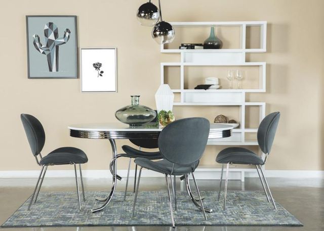 Coaster® Retro 2-Piece Grey Dining Side Chairs-3