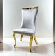Furniture of America® Basilicata 7-Piece Gold Dining Table Set with Gray Chairs-1