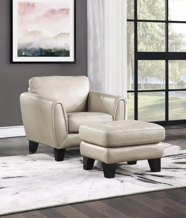 Homelegance® Spivey Beige Leather Ottoman-1