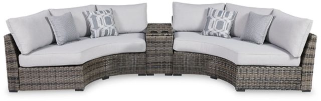 Signature Design by Ashley® Harbor Court 3-Piece Gray Outdoor Sectional-0