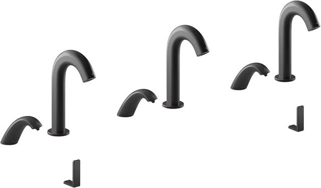 KOHLER® Oblo™ Curve 6-Piece Matte Black Touchless Lavatory Faucet and Soap Dispenser Set for Constellation™ Lavatory System-0
