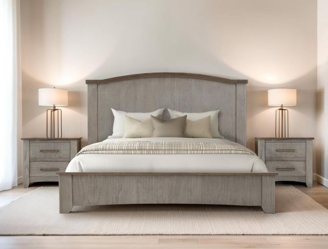 International Furniture Direct Ridge Gray Queen Panel Bed-1