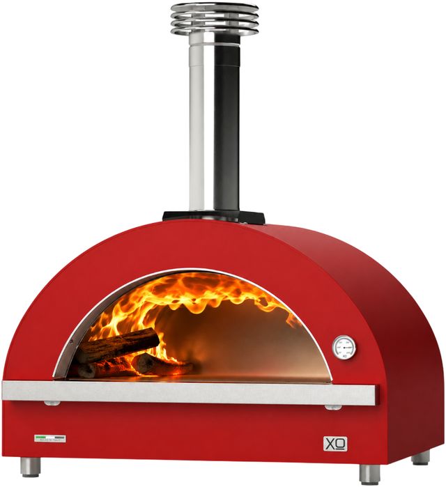 XO 40" Red Countertop Wood Pizza Oven-1