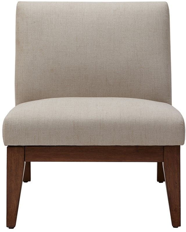 Olliix by Madison Park Cream Kari Slant Back Wood Accent Chair-0