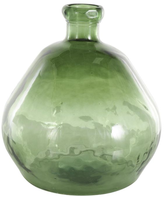 Deco Marche Green Recycled Wide Ombre Spanish Bottle Vase-0