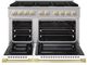 ZLINE Marino 48" Stainless Steel Pro Style Dual Fuel Range with White Matte Door and Polished Gold Accents-1