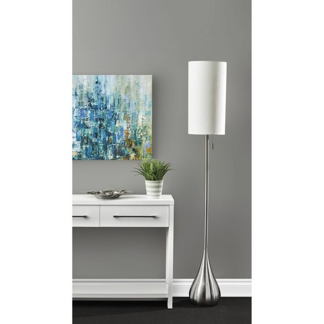 Adesso® Christina Brushed Steel Floor Lamp-2