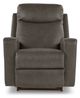 La-Z-Boy® Emmons Leather Reclina-Rocker® Recliner with Nickel Arc Handle-1