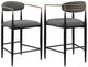 Coaster® Tina 2-Piece Black/Dark Gray Upholstered Counter Stool Set-0