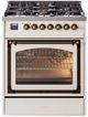 Ilve® Nostalgie II Noblesse 30" Antique White Pro Style Dual Fuel Range-0