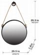 A & B Home Black Round Hanging Accent Mirror with Rope Strap-1