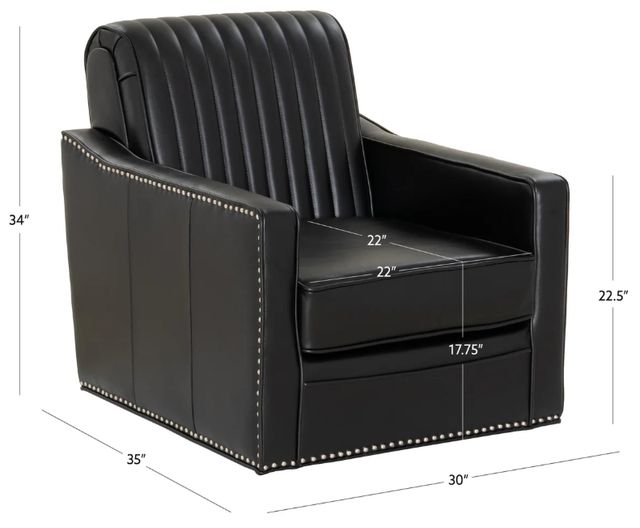 Powell® Carter Black Swivel Accent Chair-2