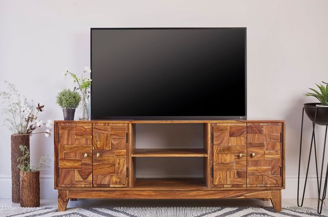 Coaster® Natural Sheesham 60" TV Console-1