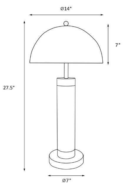 Coaster® Conroe Antiqued Gold/Black 28" Dome Shade Pillar Table Lamp -1