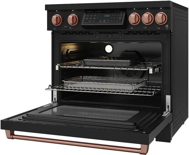 Thor Kitchen® Gordon Ramsay Collection 36" Black Pro Style Induction Range with Tilt Panel Touch Control and Rose Gold Trim-4