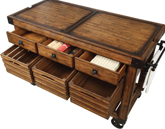 ACME Furniture Kaif Distressed Chestnut Kitchen Cart-4