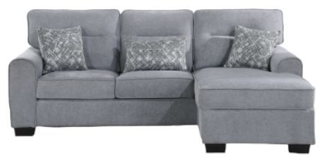 Milton Greens Stars 2-Piece Light Gray Fabric Cushioned Arm Sectional-0