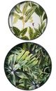 A & B Home 2-Piece Black/Green Palm Leaf Print Tray Set-1