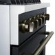 FORNO® Marco 30" Black Pro Style Gas Range with Antique Brass Accents-3