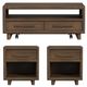 Elements International Brisbane 3-Piece Brown Rectangular Occasional Table Set-0