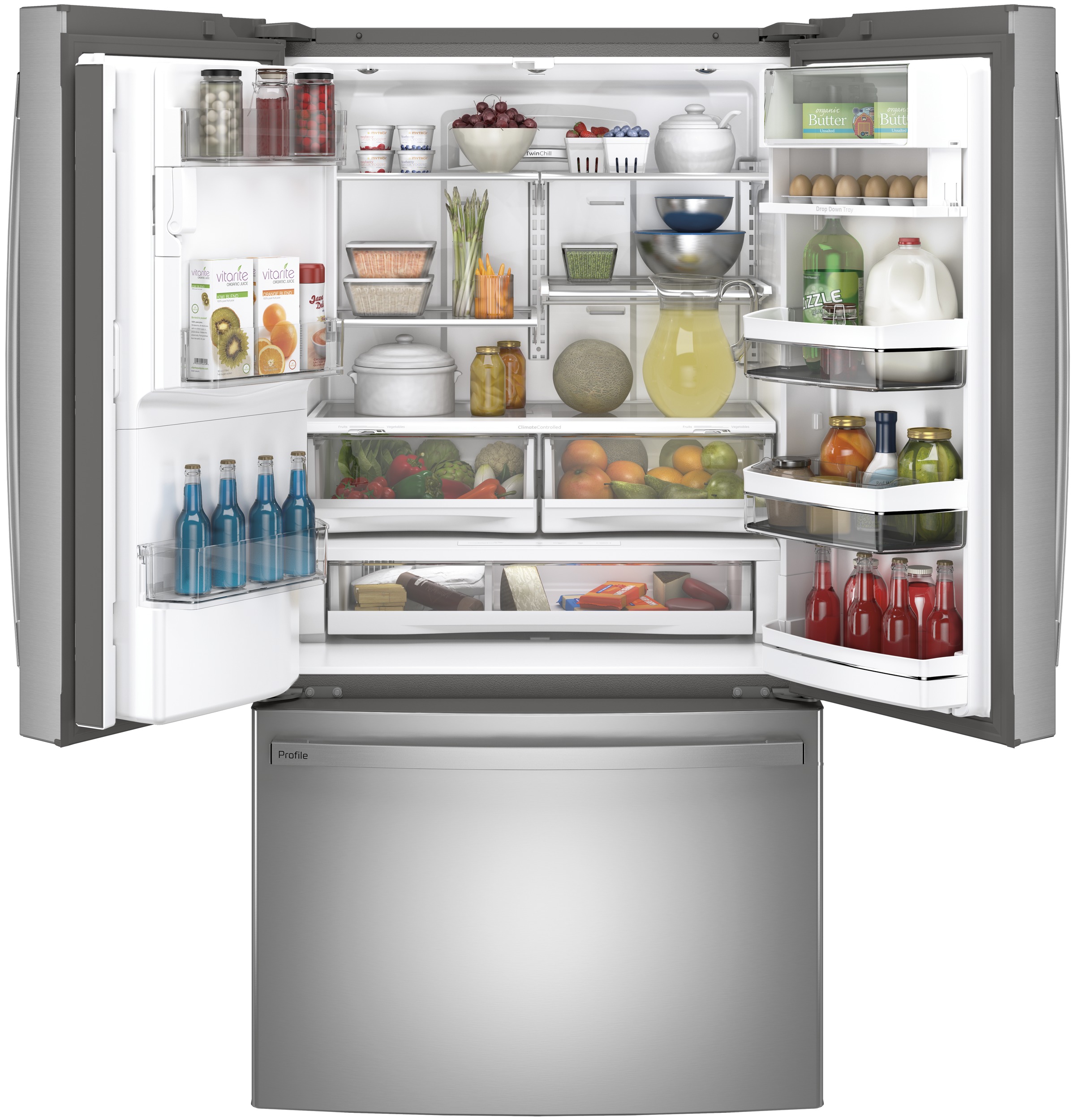 GE Profile 22.4 Cu. Ft. Smart Counter-Depth 4-Door French-Door Refrigerator - Thumbnail 4