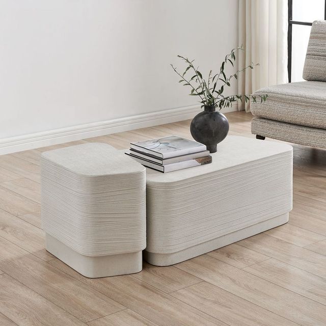Uttermost® Saltwater White Concrete Indoor-Outdoor Coffee Table-1