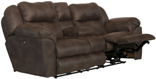 Catnapper® Ferrington Dusk Power Headrest Power Lay Flat Reclining Console Loveseat-3