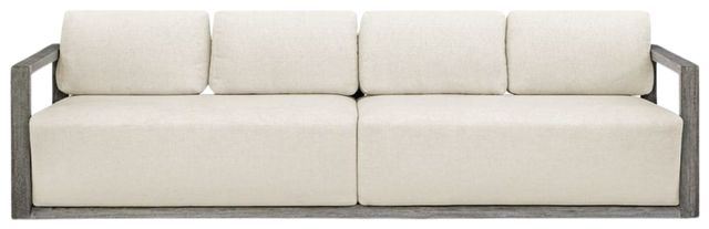 Uttermost® Uttermost® Remsen Weathered Gray/Oyster Wood Indoor-Outdoor Gray Sofa with Cushion-4