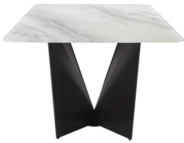 Armen Living Olivia White Top Dining Table with Black Base-4