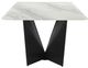 Armen Living Olivia White Dining Table with Black Base-2