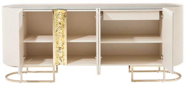 Michael Amini® Lisbon Silken Matte Cream Console Table-3
