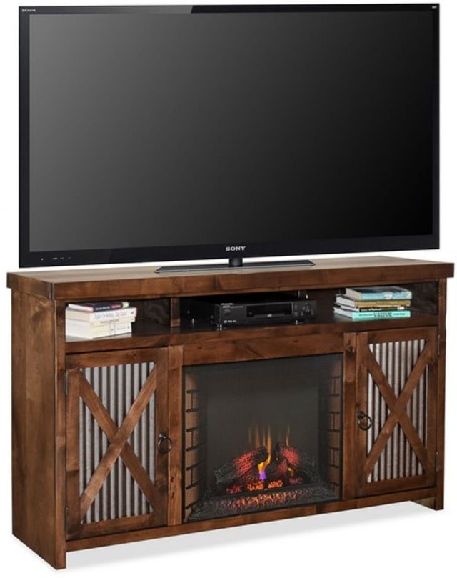 Legends Home Jackson Hole Aged Whiskey Fireplace Console-0