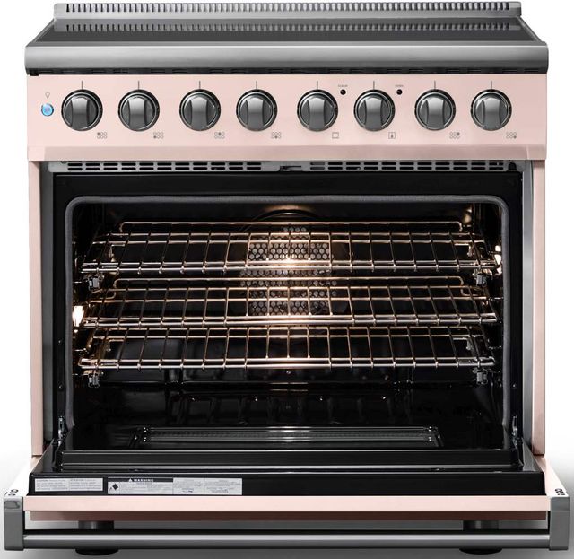 Viking® 5 Series 36" Blush Pro Style Induction Range with Polished Chrome Trim-1