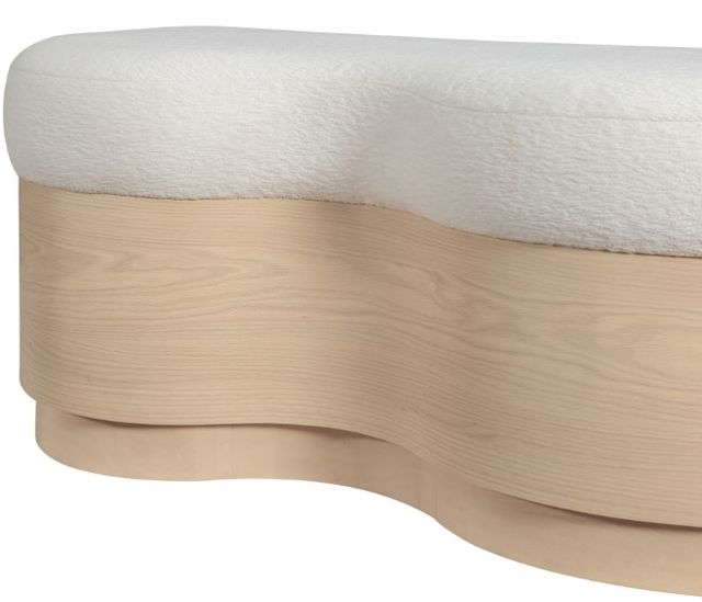 Meridian Furniture Savoy Cream/Natural Upholstered Bench-4