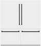 ZLINE Autograph Edition 72" 39.6 Cu. Ft. White Matte Built-In French Door Refrigerator with Water Dispensers, Ice Makers, and Matte Black Accents-0