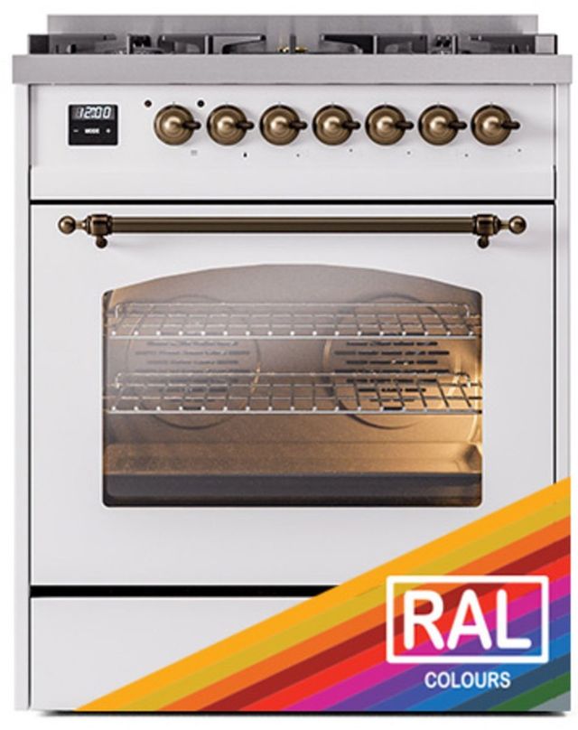 Ilve® Nostalgie II Series 30" Custom RAL Colors Pro Style Dual Fuel Range-2