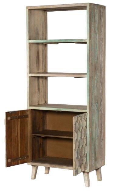 Home Trends & Design Ibiza Vintage Teal Bookshelf-1